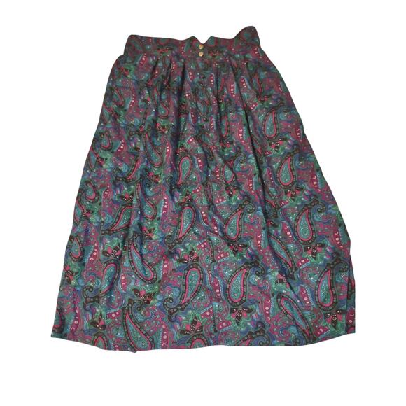 VTG Status Symbol Paisley Print Midi Skirt Large Groovy Psychedelic Funky Boho - Picture 1 of 7